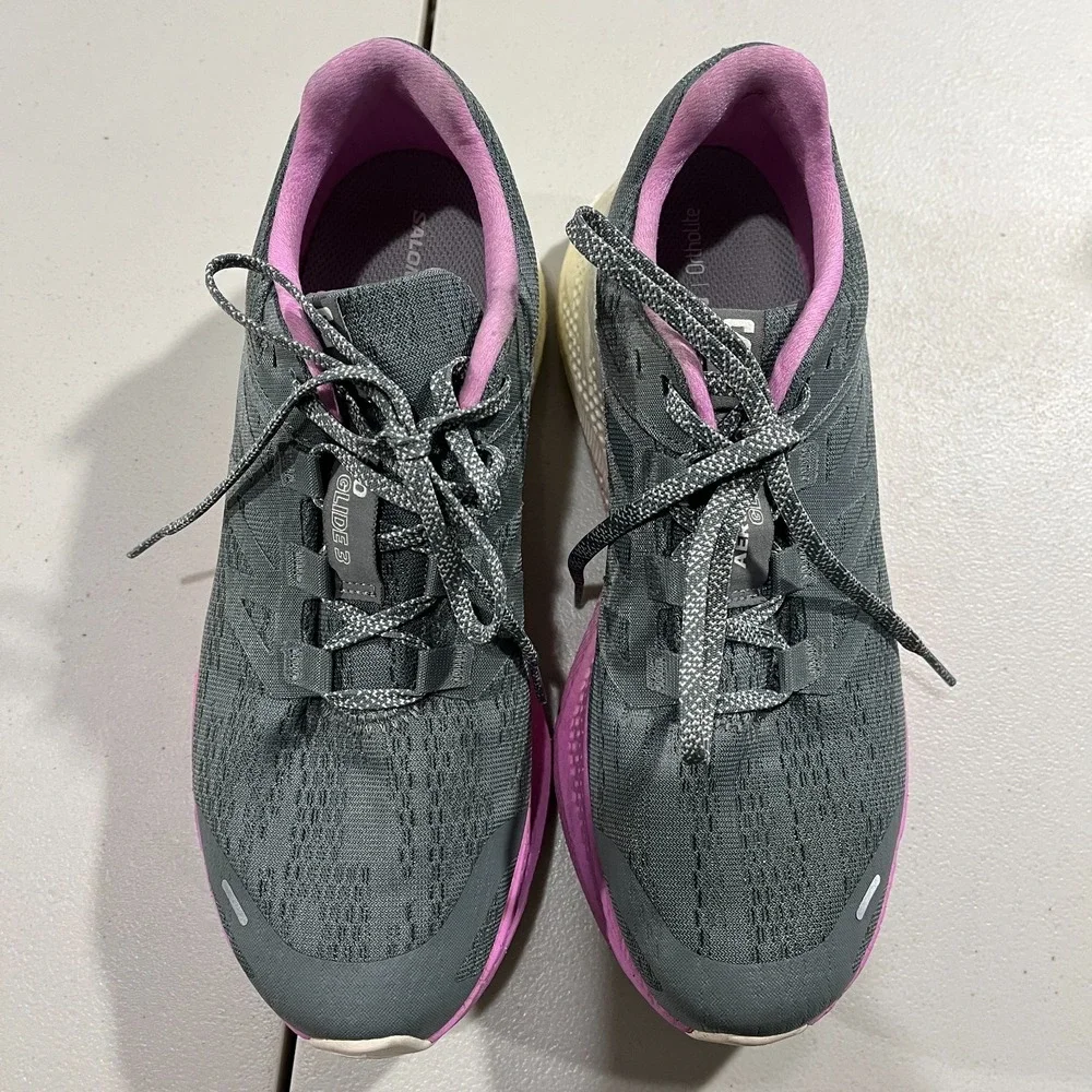 Salomon Aero Glide 2 Women's Running Shoes Gray‎ Pink 10.5 Performance